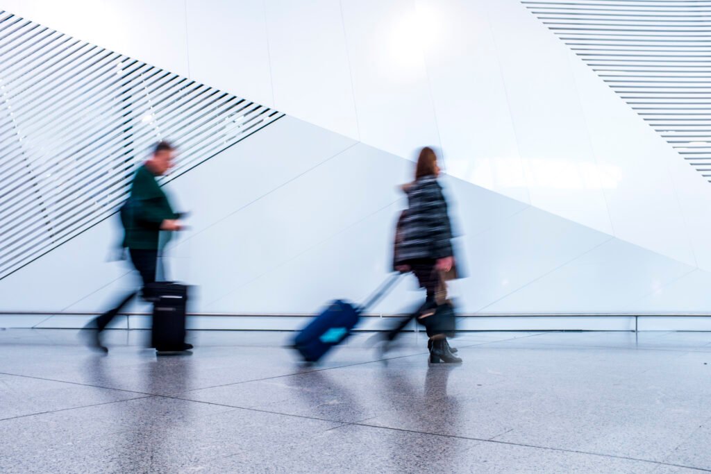 passenger in the walking at the airport