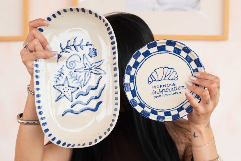 klay bar bali ceramic painting plates