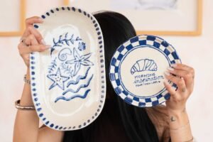 klay bar bali ceramic painting plates